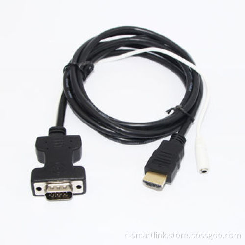 HDMI to VGA Male with Audio and Micro Charging Adapter, 1.8m